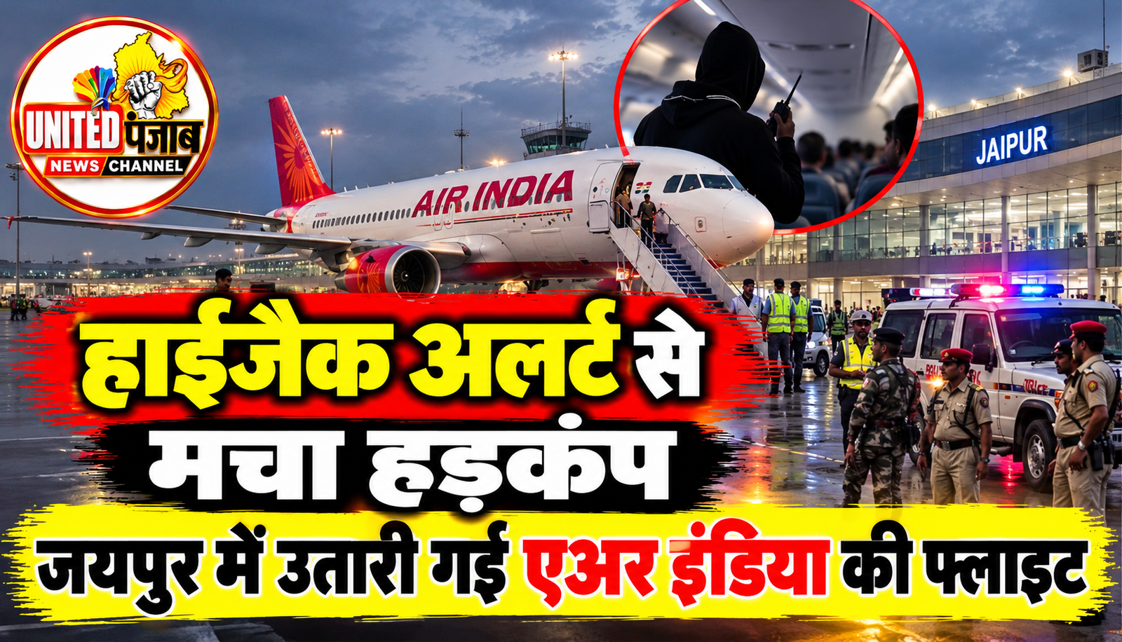 हाईजैक अलर्ट से मचा हड़कंप, जयपुर में उतारी गई एअर इंडिया की फ्लाइट